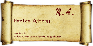 Marics Ajtony névjegykártya