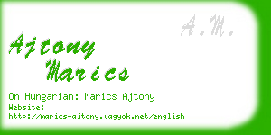ajtony marics business card